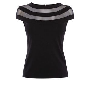 Karen Millen mesh insert top